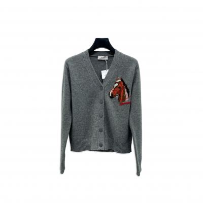 HERMES V-NECK KNIT CARDIGAN